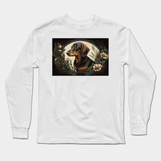 Dachshund - Art Nouveau Style Long Sleeve T-Shirt